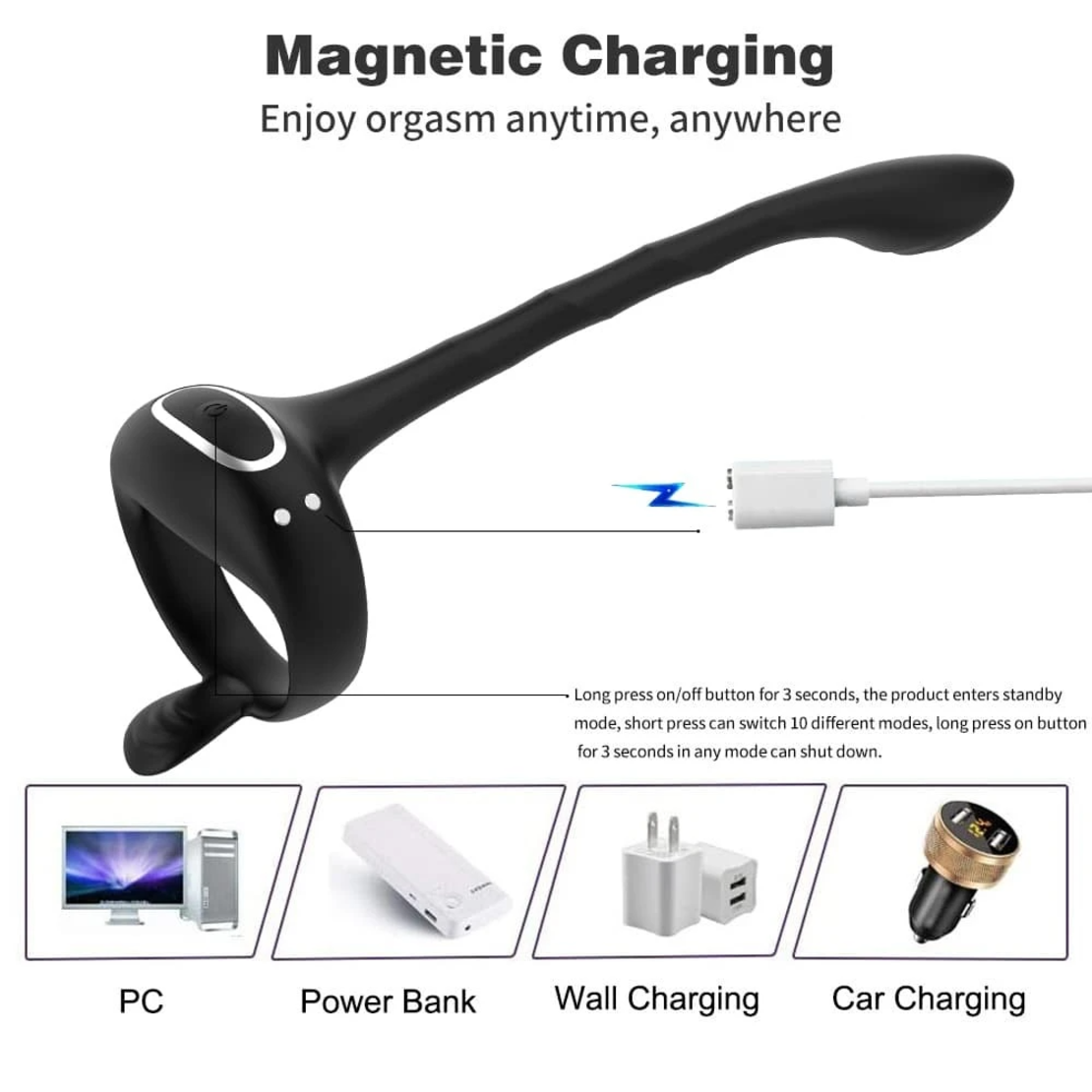 Multifunctional Prostate Massager with Penis Ring and Anal Hook – App Control for Maximum Stimulation