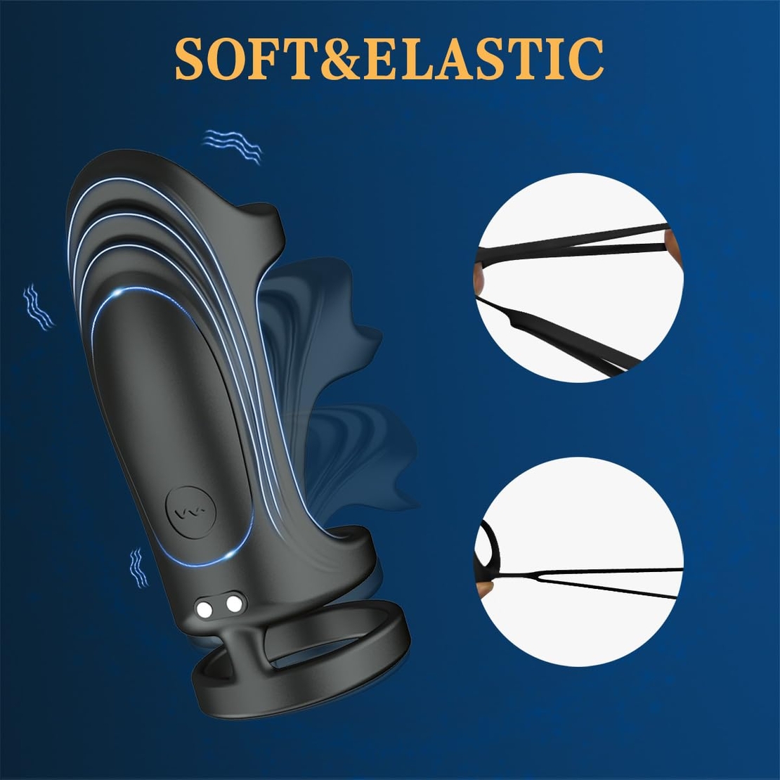 Silicone Vibrating Penis Ring with APP Bluetooth Control – 3-Ring G-Spot Stimulator for Couples