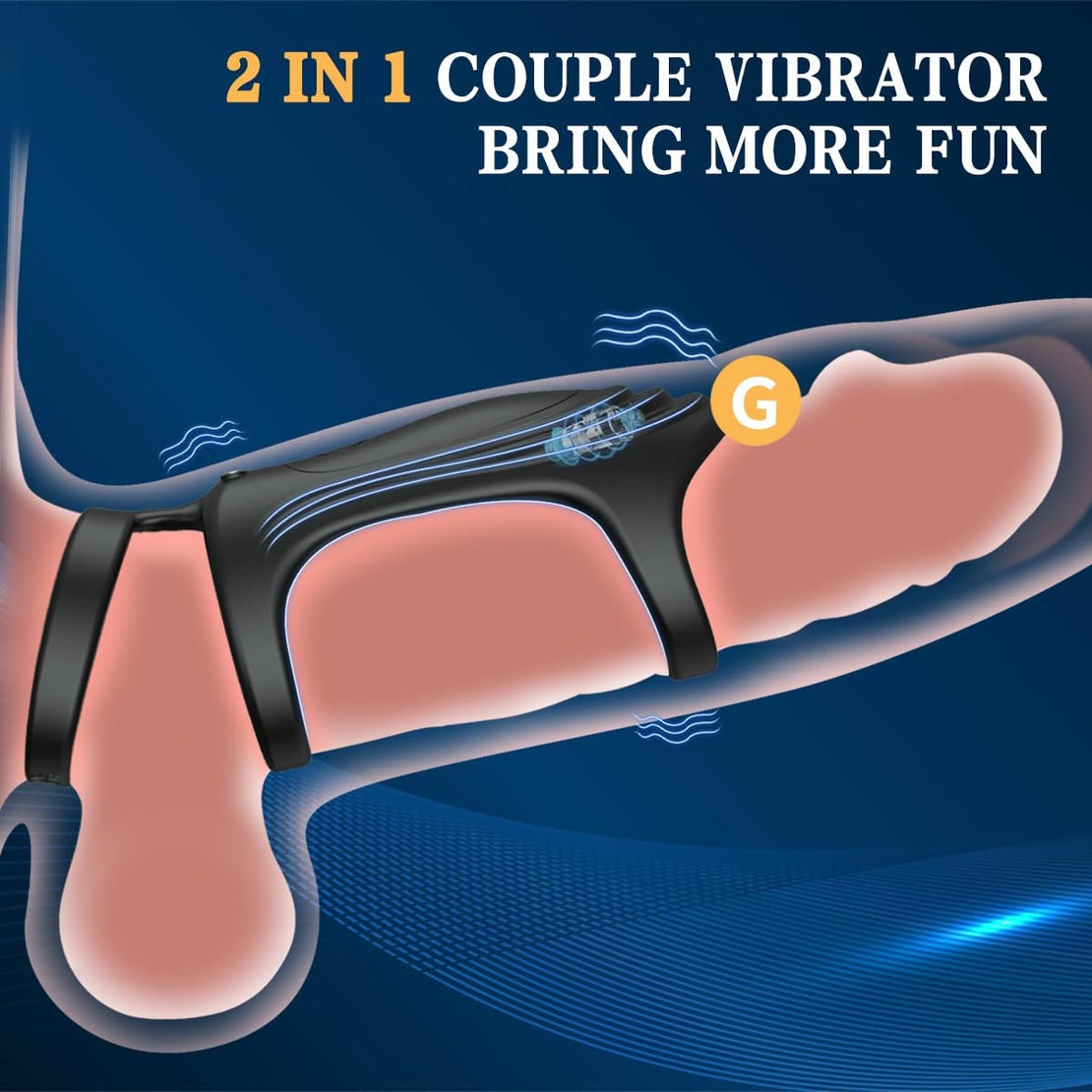 Silicone Vibrating Penis Ring with APP Bluetooth Control – 3-Ring G-Spot Stimulator for Couples