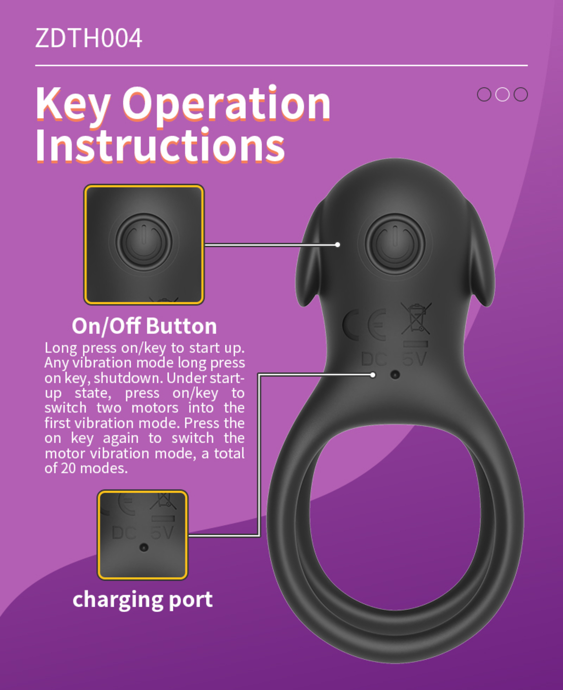 Vibrating Double Penis Ring with 20 Modes – Control Stimulation and Extend Your Pleasure