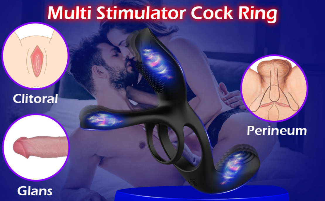 3-in-1 Remote-Controlled Penis Ring with Clitoral Stimulation – 10 Vibration Modes and IPX7 Waterproof