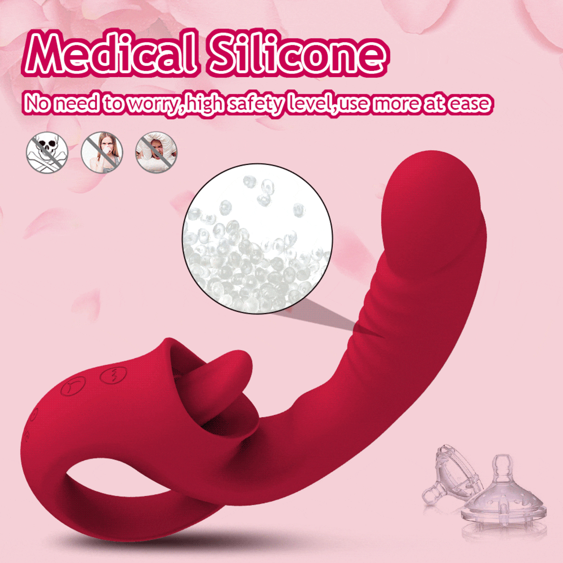 Multi-Functional Vibrator for Nipple, Clitoral, and Vaginal Stimulation