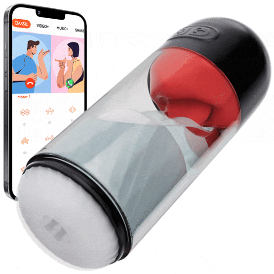 APP-Controlled 360° Tongue Stimulation Male Masturbation Cup