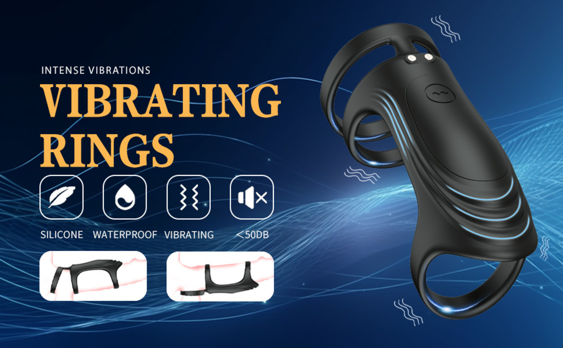 Silicone Vibrating Penis Ring with APP Bluetooth Control – 3-Ring G-Spot Stimulator for Couples