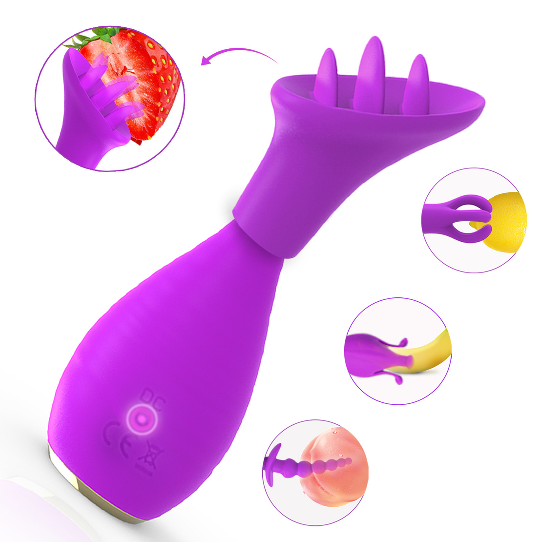 5-in-1 Multi-Functional Vibrator with 4 Interchangeable Caps – Vibrations and Massager for Women