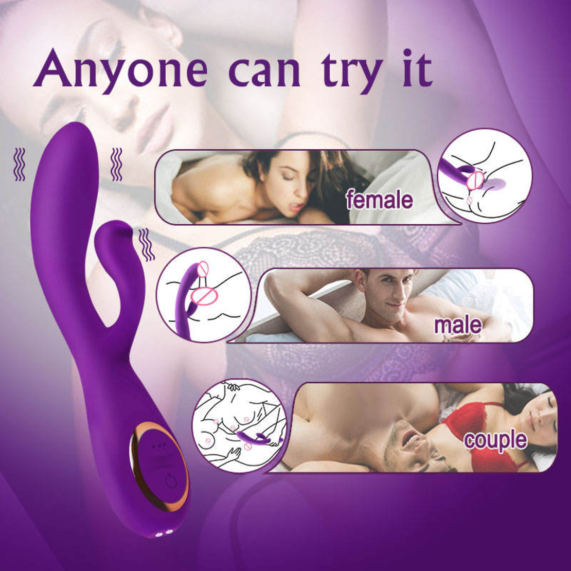 Водоустойчив Силиконов Двоен Вибратор – G-Spot и Клиторна Стимулация с Два Мотора