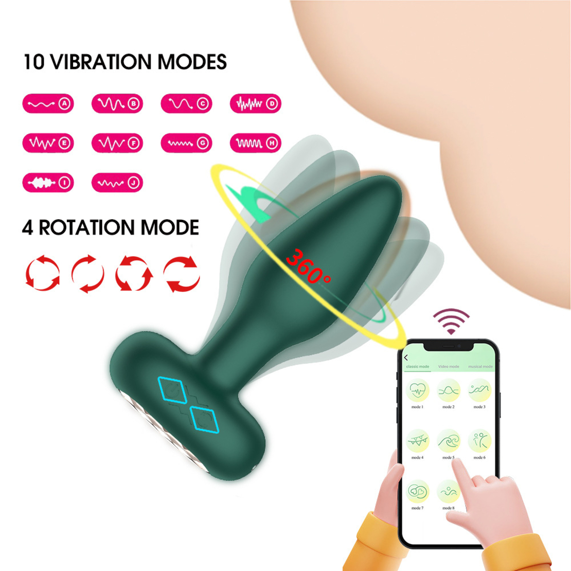 Wireless Anal Massager with APP Control – Vibrations and Rotations for Men and Women