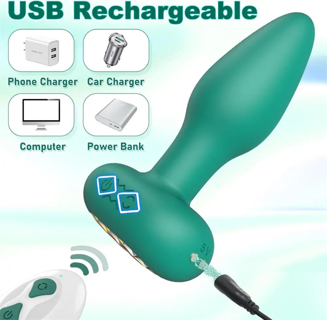 Wireless Anal Massager with APP Control – Vibrations and Rotations for Men and Women