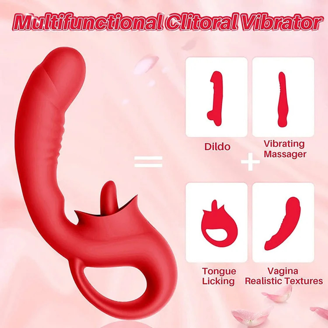 Multi-Functional Vibrator for Nipple, Clitoral, and Vaginal Stimulation