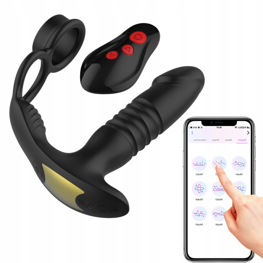 Smart Prostate Stimulator and 3-in-1 Penis Ring – Take Control of Your Pleasure via Your Phone
