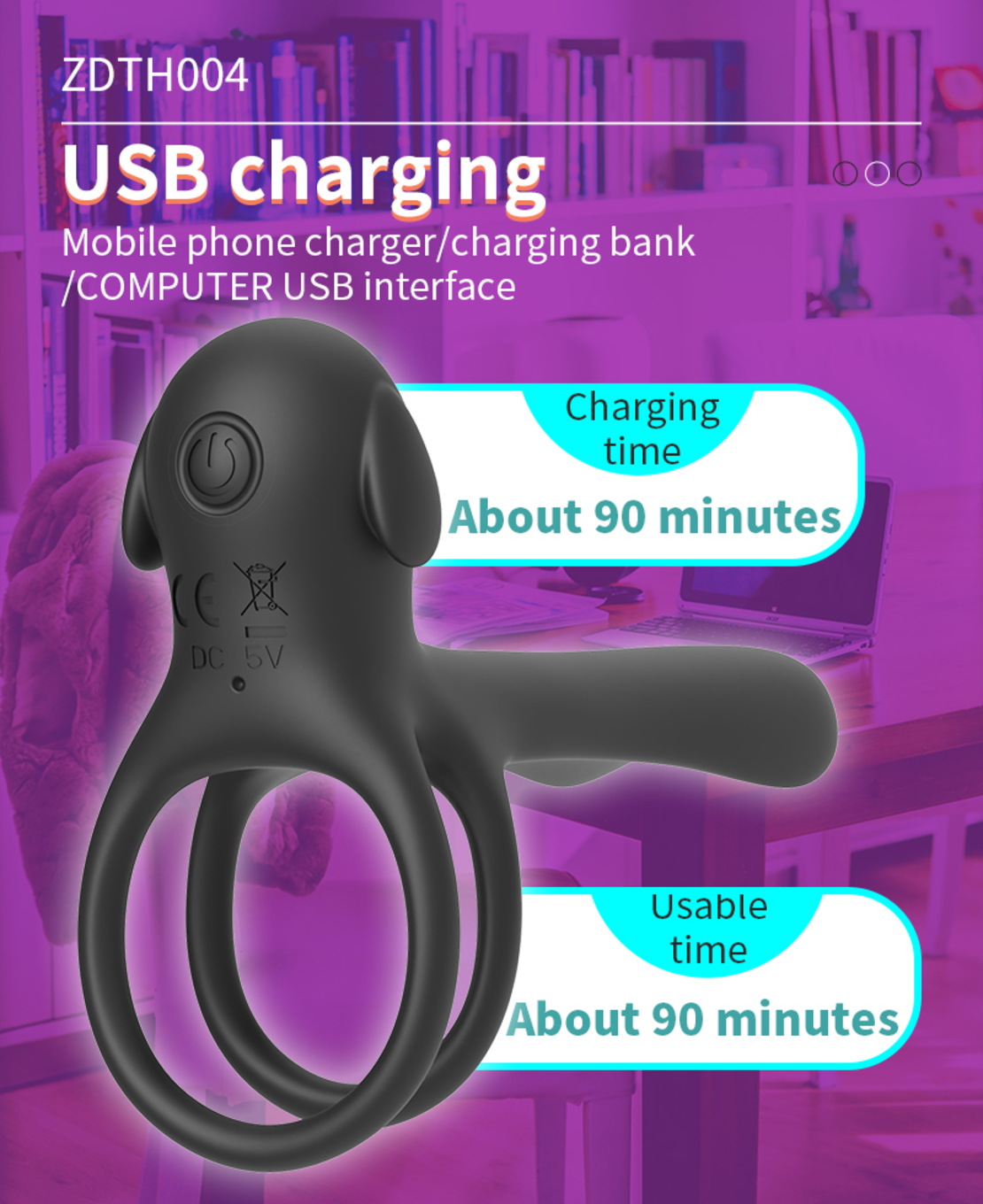 Vibrating Double Penis Ring with 20 Modes – Control Stimulation and Extend Your Pleasure