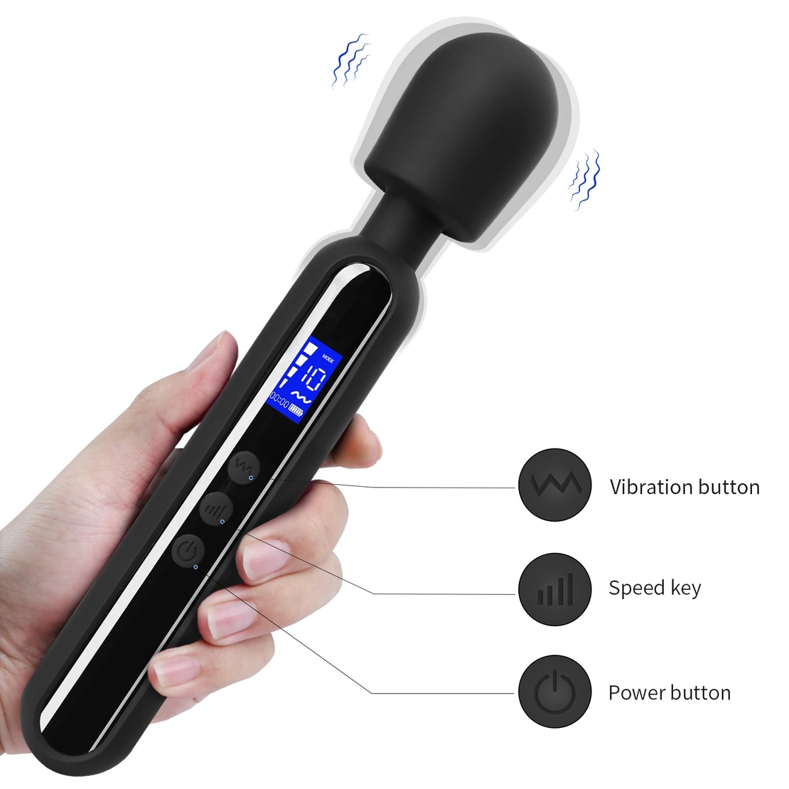Women's Massager with LED Timer – 10 Vibration Modes and 4 Speeds