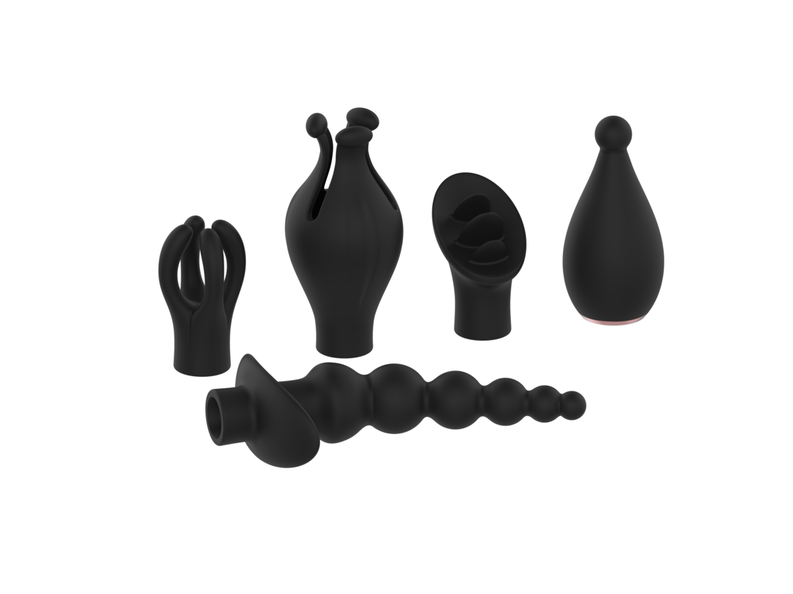 5-in-1 Multi-Functional Vibrator with 4 Interchangeable Caps – Vibrations and Massager for Women