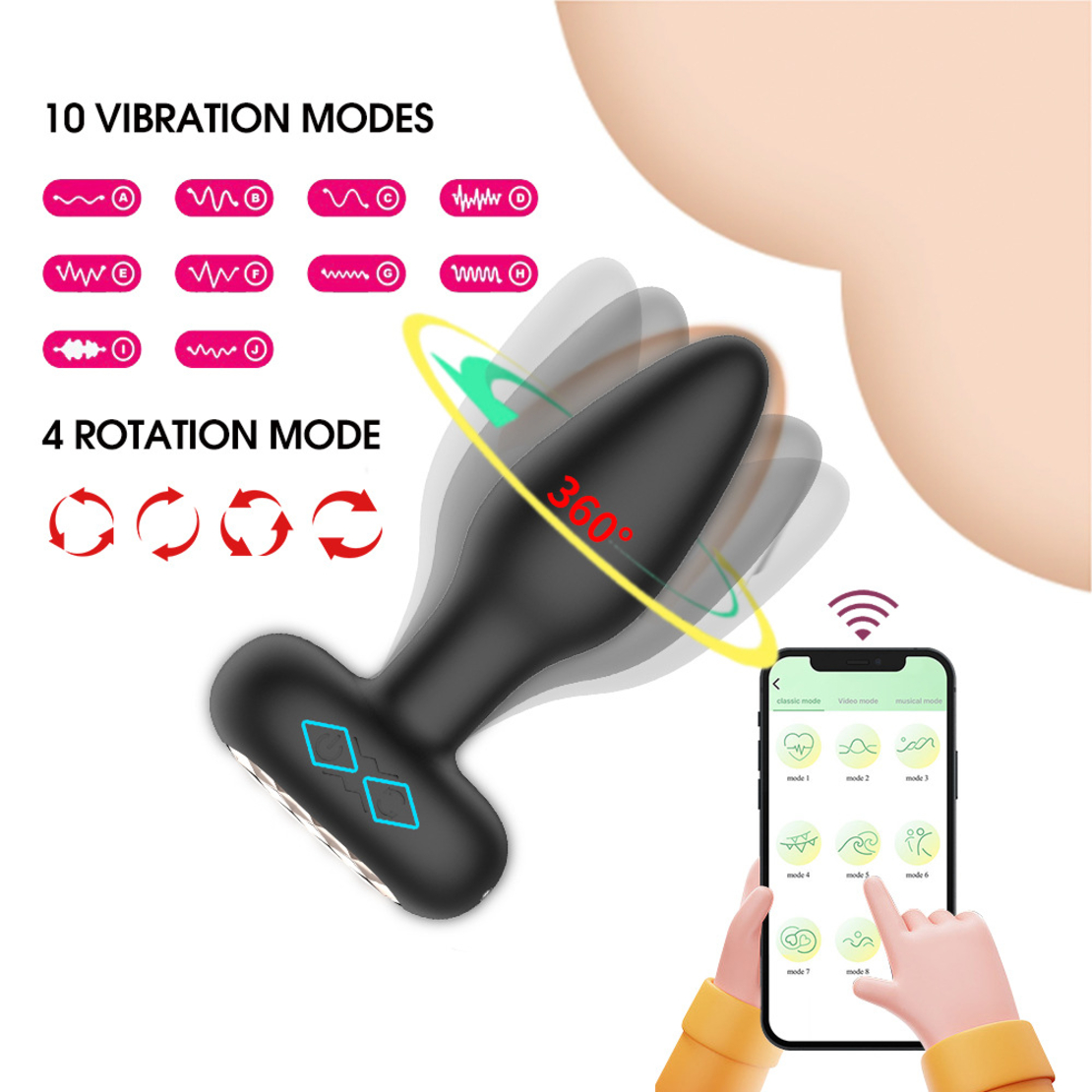 Wireless Anal Massager with APP Control – Vibrations and Rotations for Men and Women