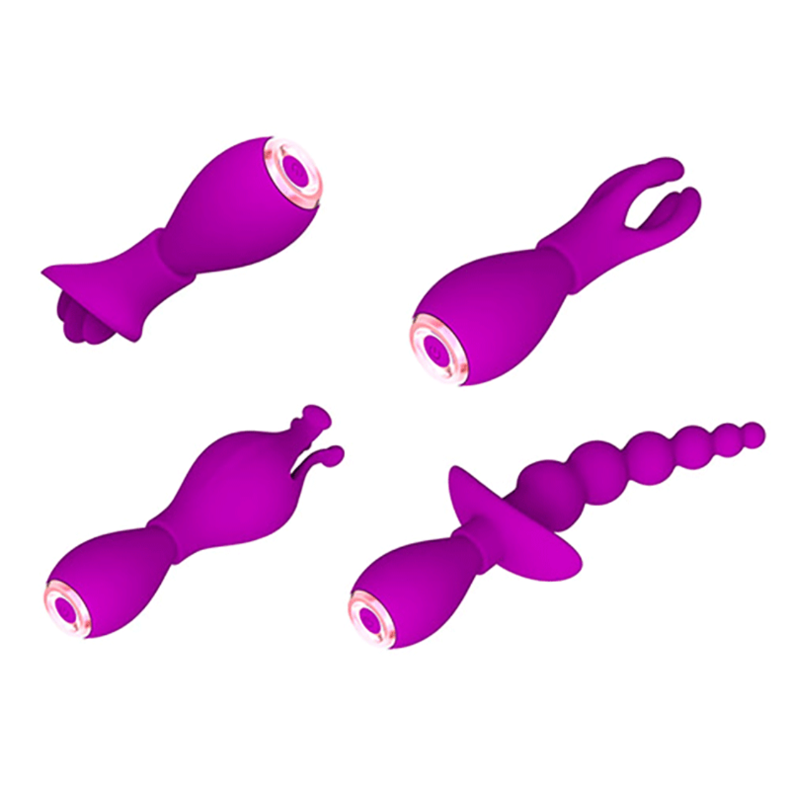 5-in-1 Multi-Functional Vibrator with 4 Interchangeable Caps – Vibrations and Massager for Women