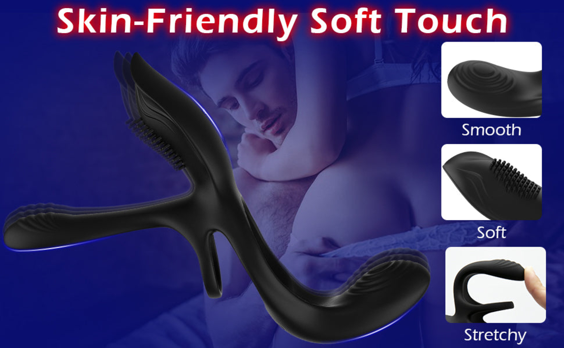 3-in-1 Remote-Controlled Penis Ring with Clitoral Stimulation – 10 Vibration Modes and IPX7 Waterproof