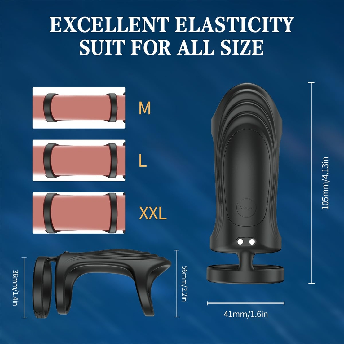 Silicone Vibrating Penis Ring with APP Bluetooth Control – 3-Ring G-Spot Stimulator for Couples