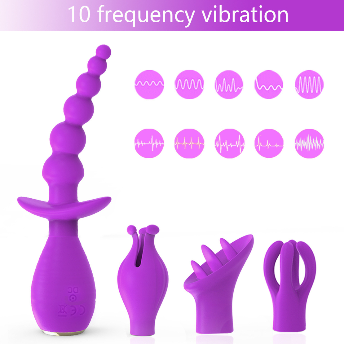 5-in-1 Multi-Functional Vibrator with 4 Interchangeable Caps – Vibrations and Massager for Women