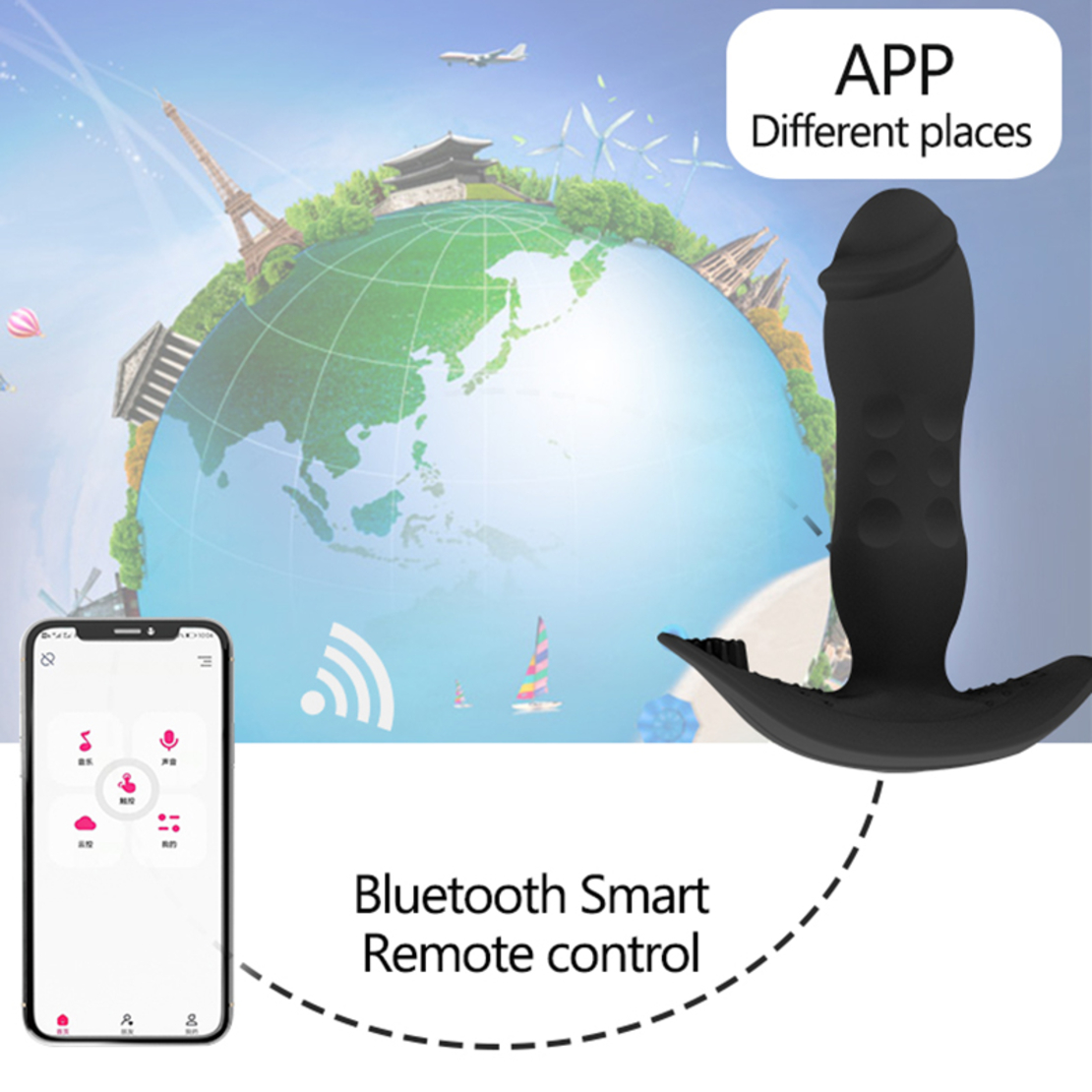 Telescopic Anal Stimulator with APP Control – Bluetooth Vibrations and Massage for Men and Women