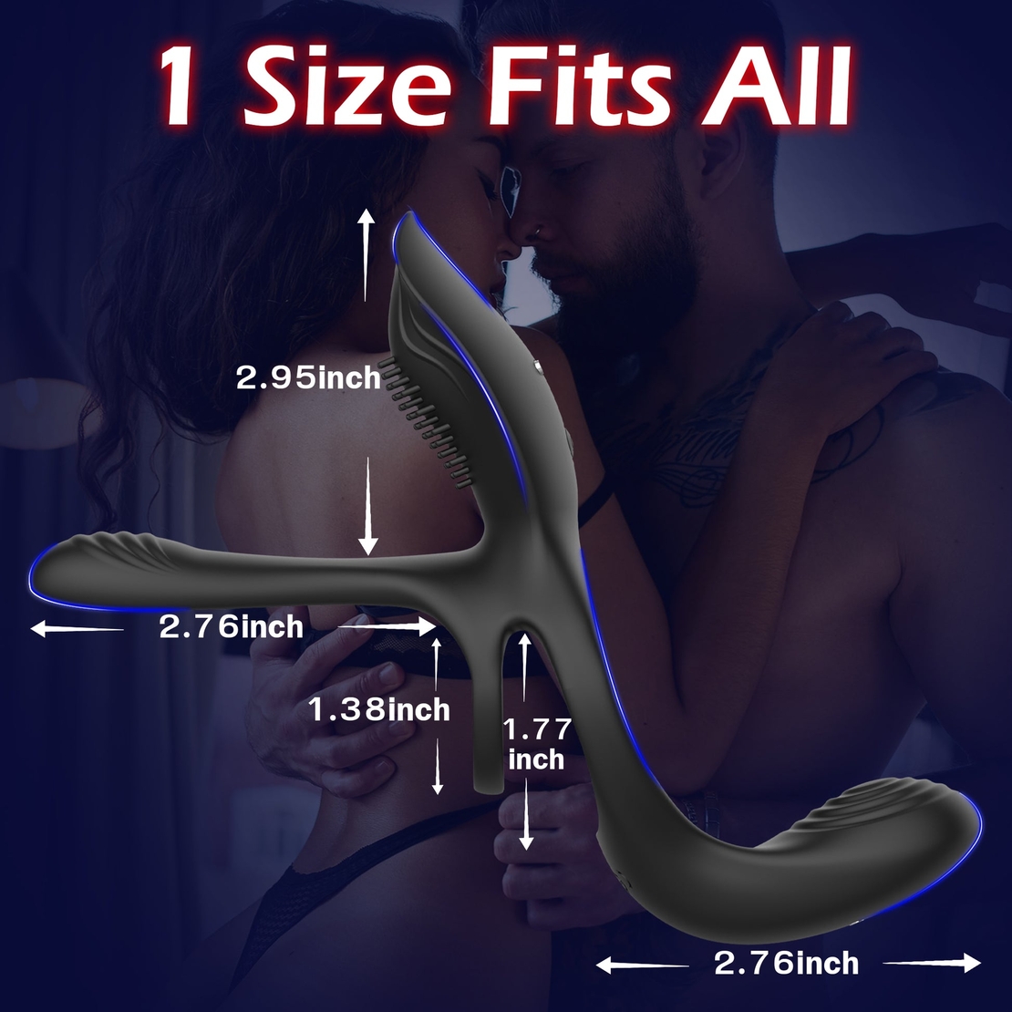 3-in-1 Remote-Controlled Penis Ring with Clitoral Stimulation – 10 Vibration Modes and IPX7 Waterproof
