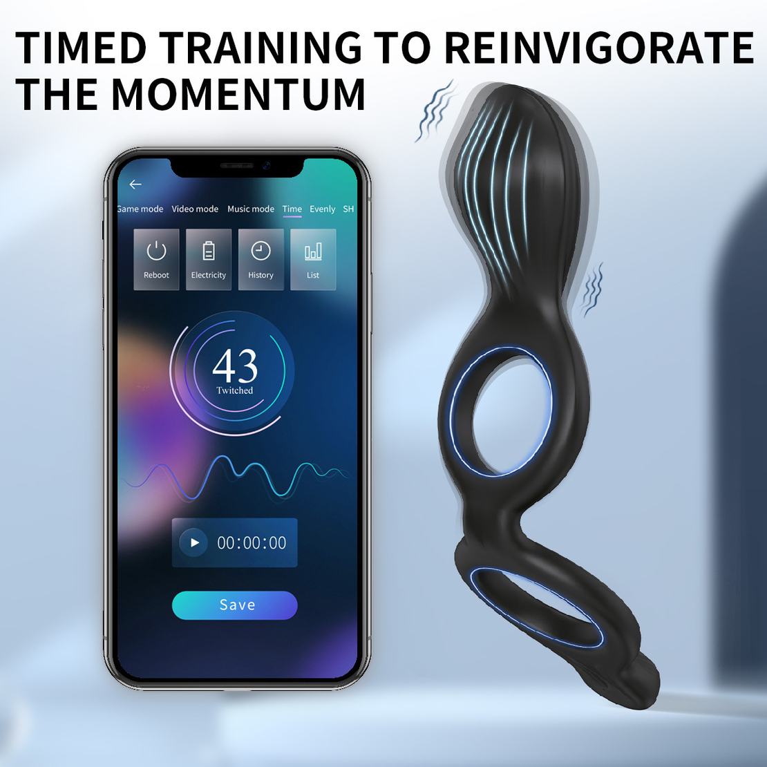 APP-Controlled 3-in-1 Vibrating Penis Ring – Dual Motors, 9 Frequencies, and Exercise Tracking