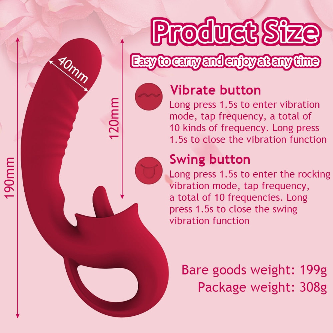 Multi-Functional Vibrator for Nipple, Clitoral, and Vaginal Stimulation