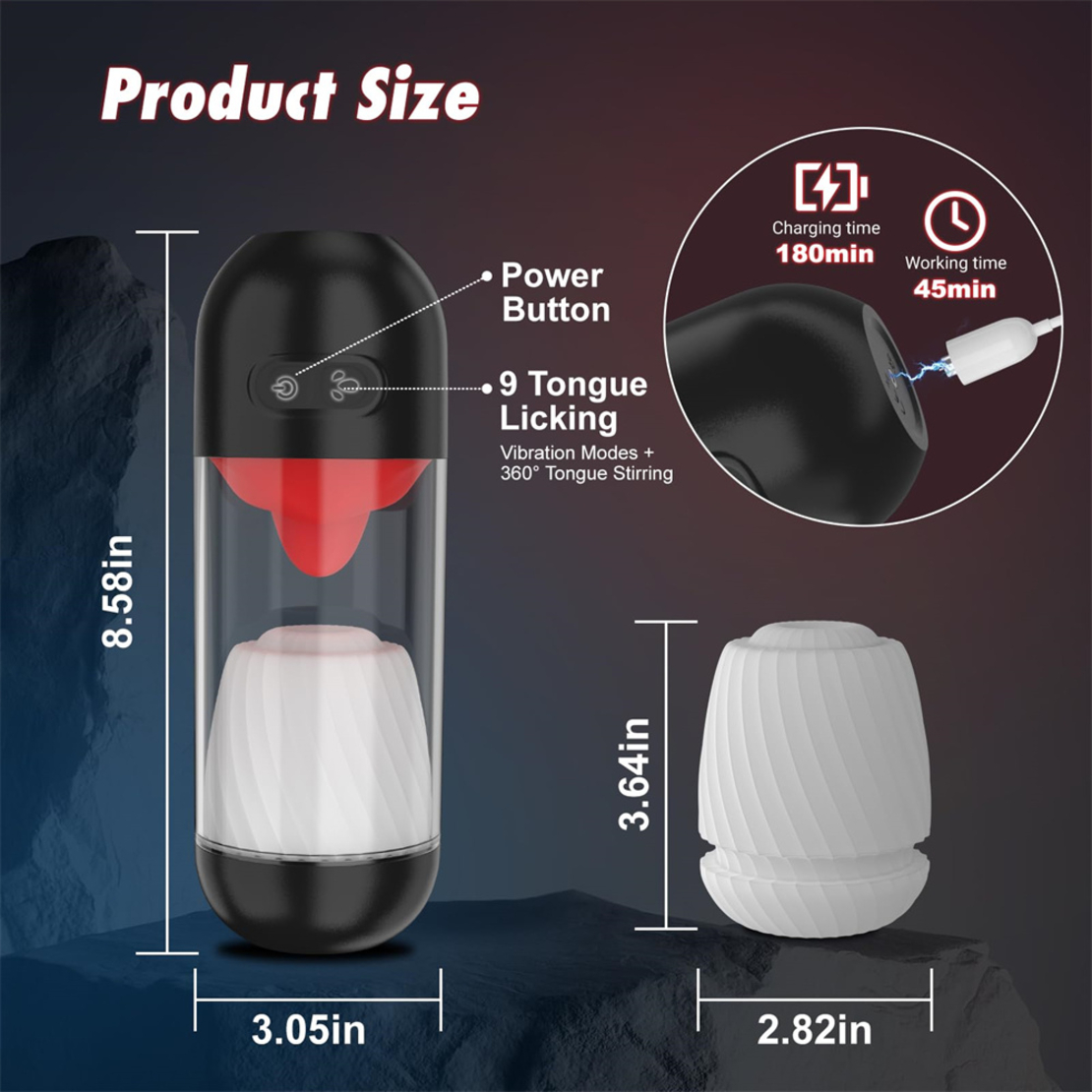 APP-Controlled 360° Tongue Stimulation Male Masturbation Cup