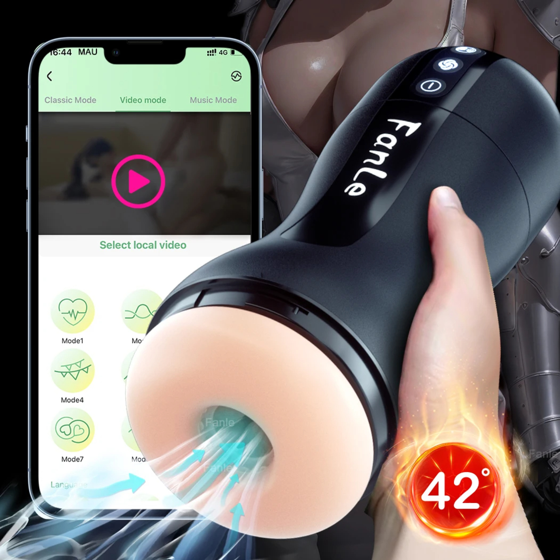Automatic Hands-Free Masturbation Cup with APP Control – Realistic Sensation and Vibrations