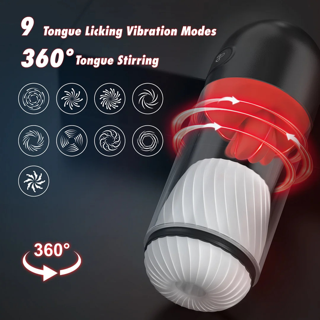APP-Controlled 360° Tongue Stimulation Male Masturbation Cup