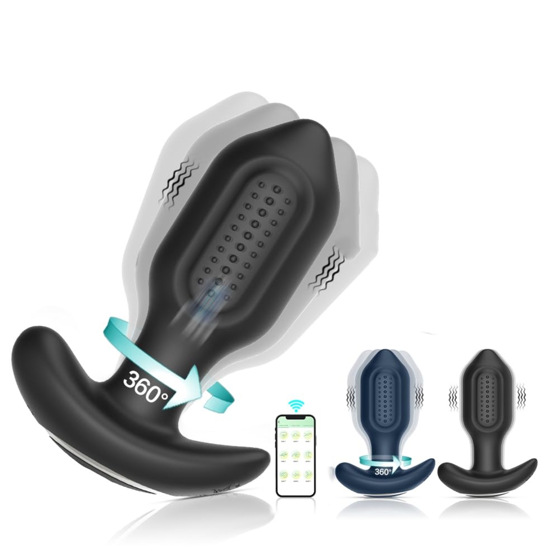 Interactive Bluetooth Anal Prostate Massager – Vibrations and Rotations for Men and Women