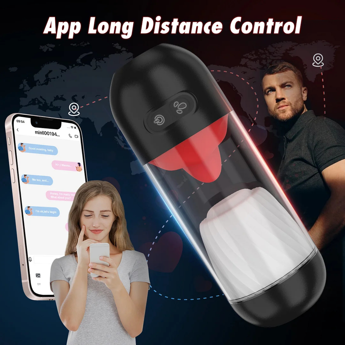 APP-Controlled 360° Tongue Stimulation Male Masturbation Cup