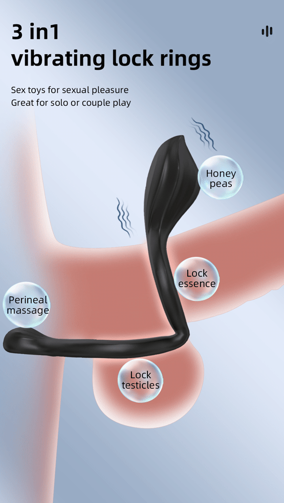 APP-Controlled 3-in-1 Vibrating Penis Ring – Dual Motors, 9 Frequencies, and Exercise Tracking