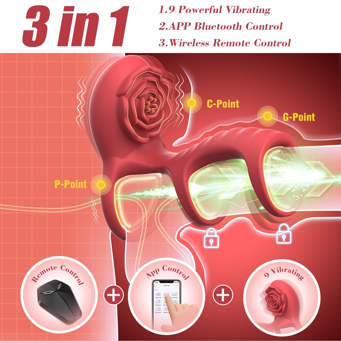 Triple Penis Ring 3-in-1 – Intense Stimulation and Pleasure for couple
