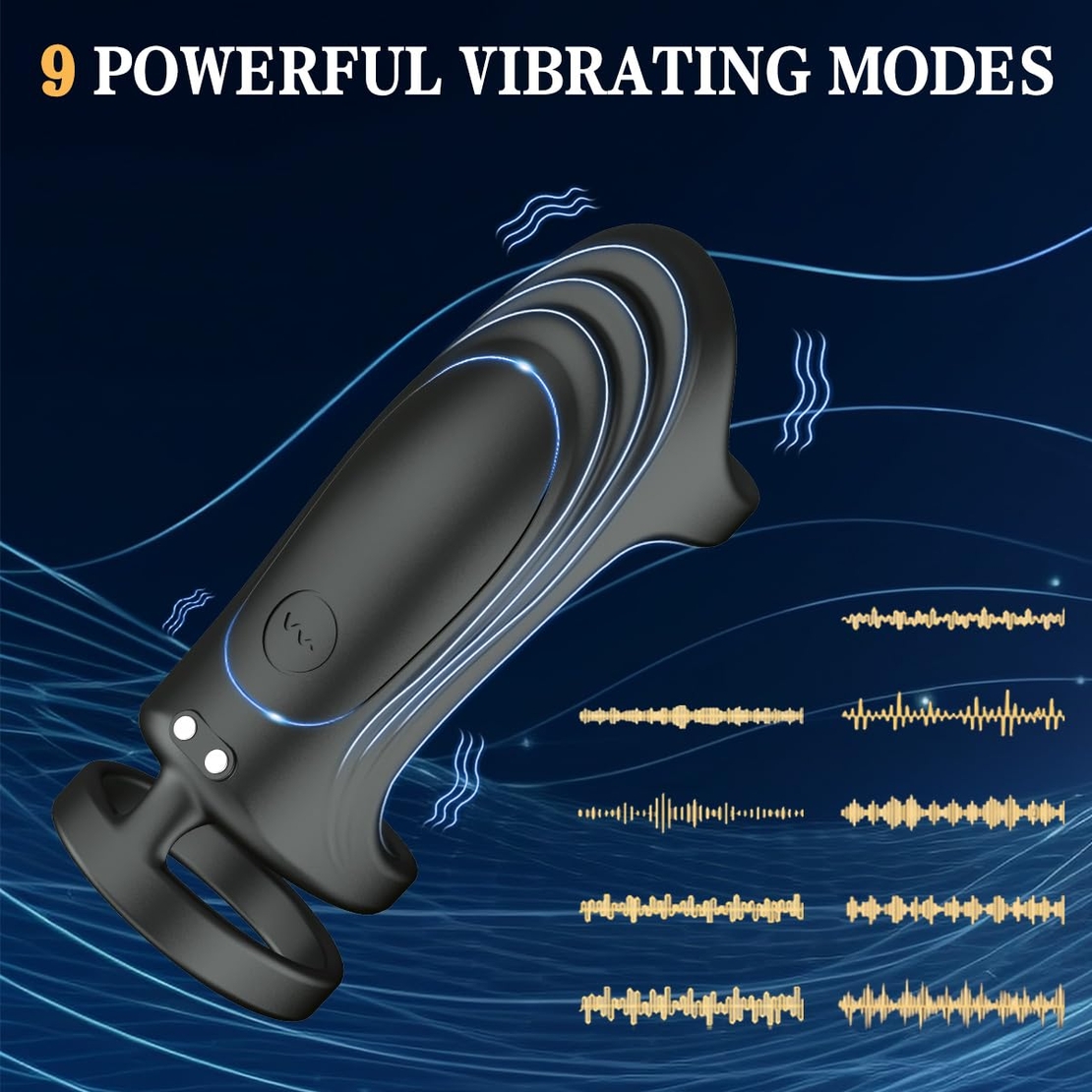 Silicone Vibrating Penis Ring with APP Bluetooth Control – 3-Ring G-Spot Stimulator for Couples