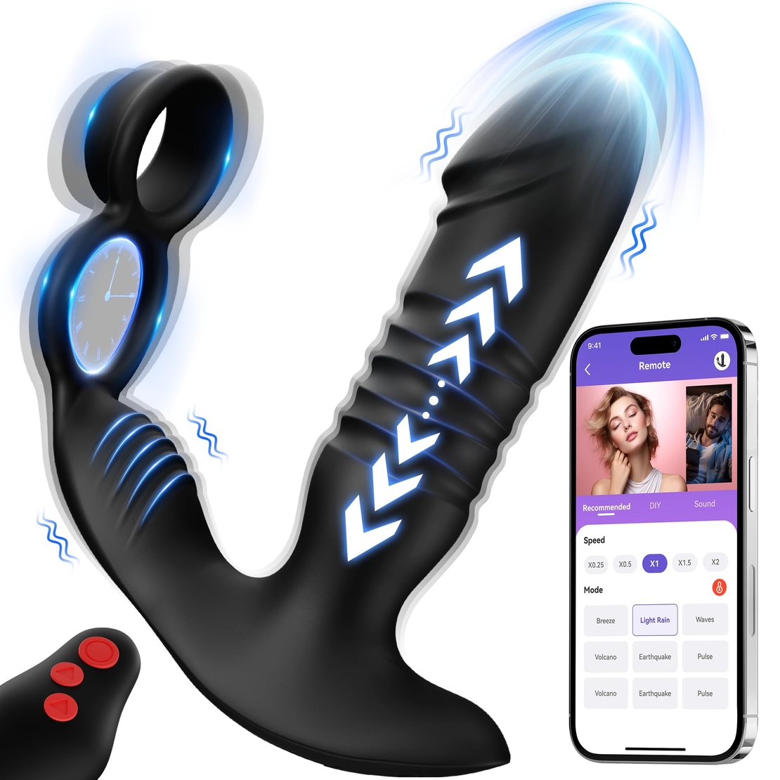 Smart Prostate Stimulator and 3-in-1 Penis Ring – Take Control of Your Pleasure via Your Phone