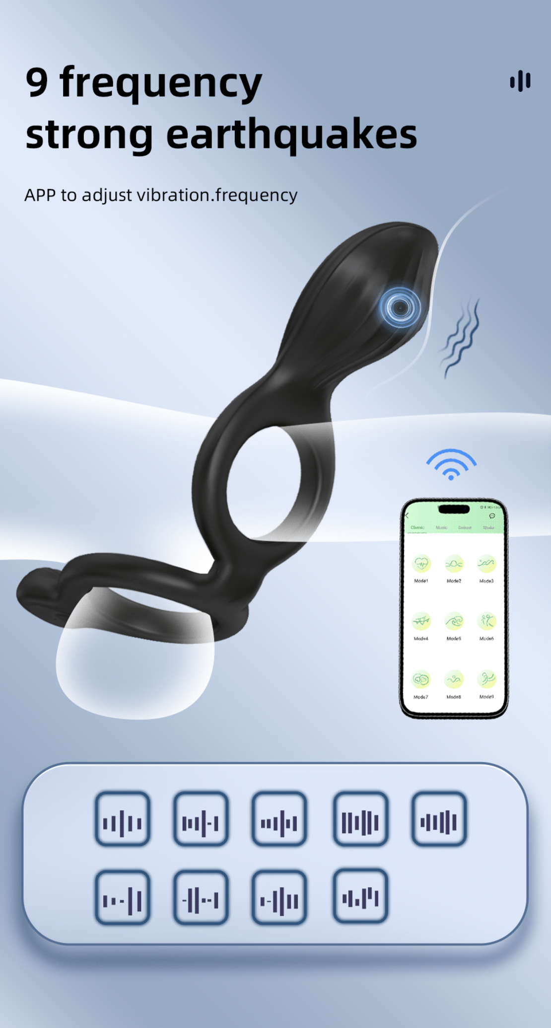 APP-Controlled 3-in-1 Vibrating Penis Ring – Dual Motors, 9 Frequencies, and Exercise Tracking