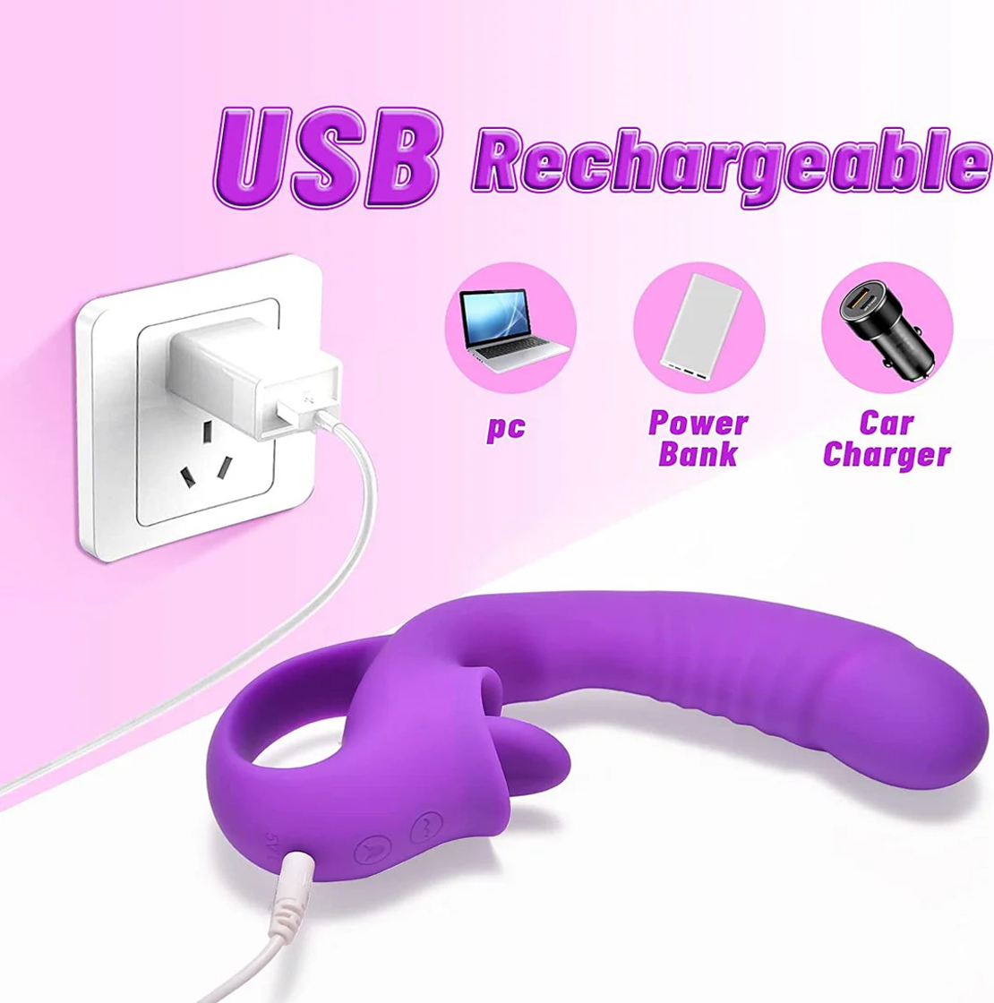 Multi-Functional Vibrator for Nipple, Clitoral, and Vaginal Stimulation