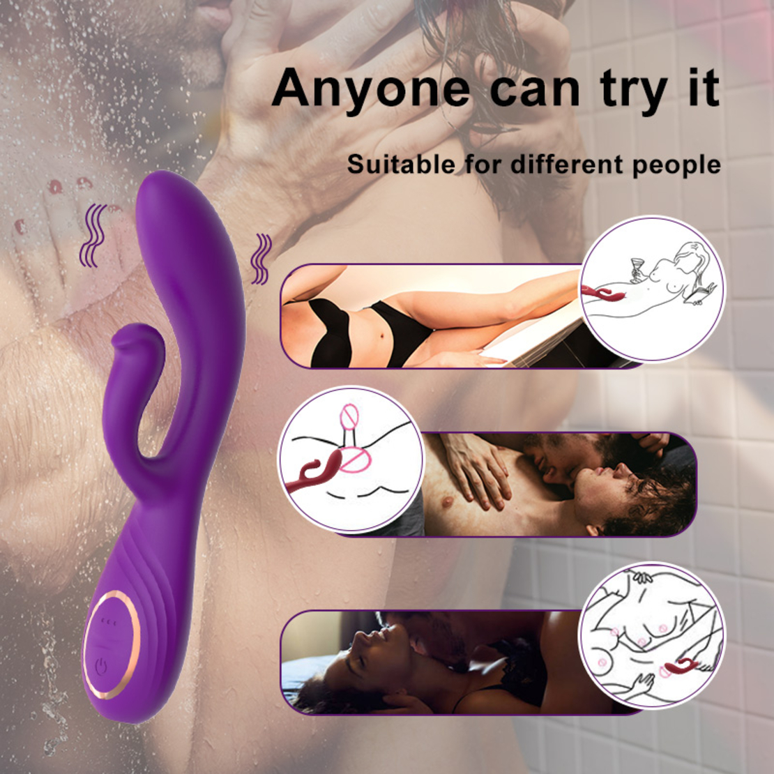 Водоустойчив Силиконов Двоен Вибратор – G-Spot и Клиторна Стимулация с Два Мотора