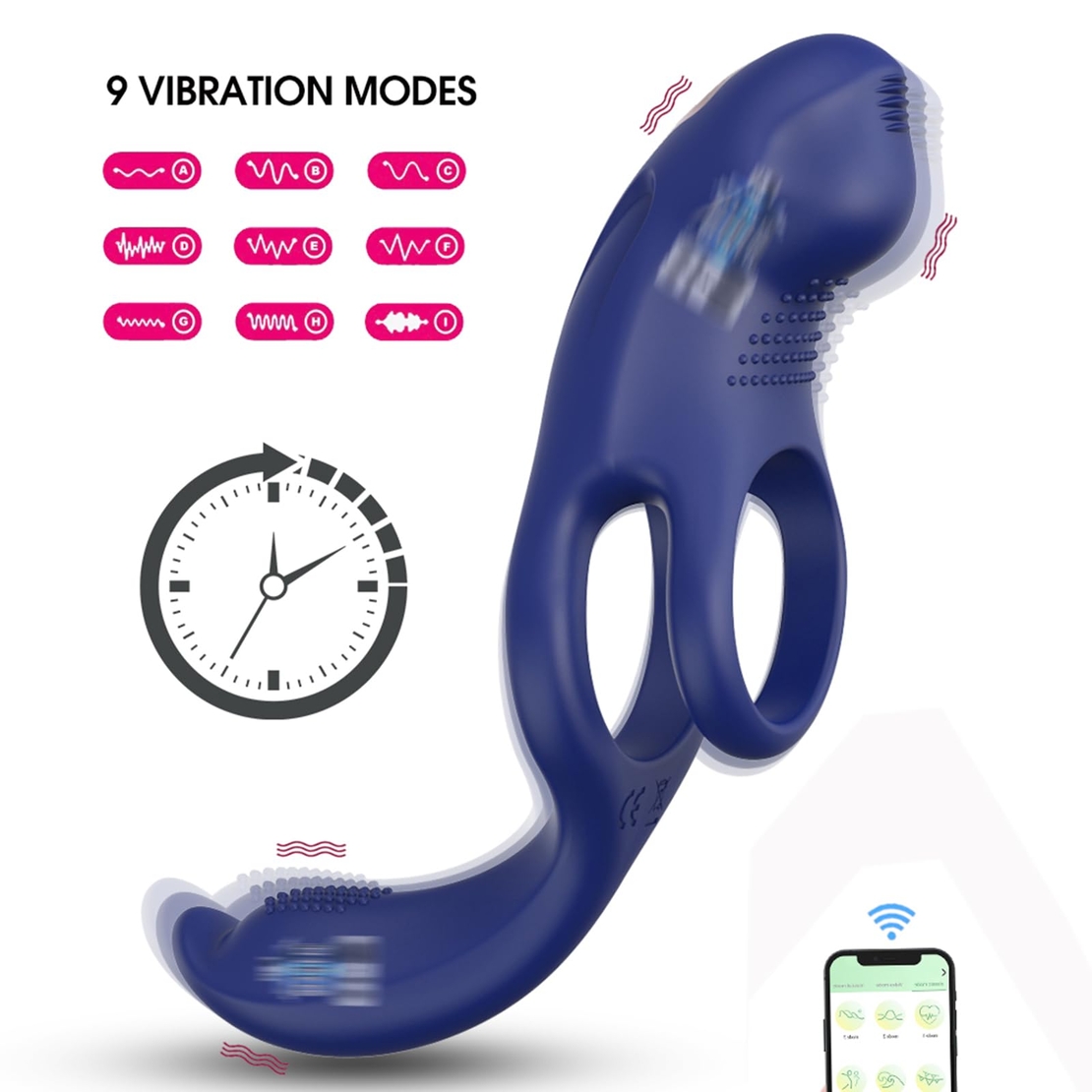 Vibrating Penis Ring with App Control – 9 Modes for Delayed Ejaculation and Clitoral Stimulation