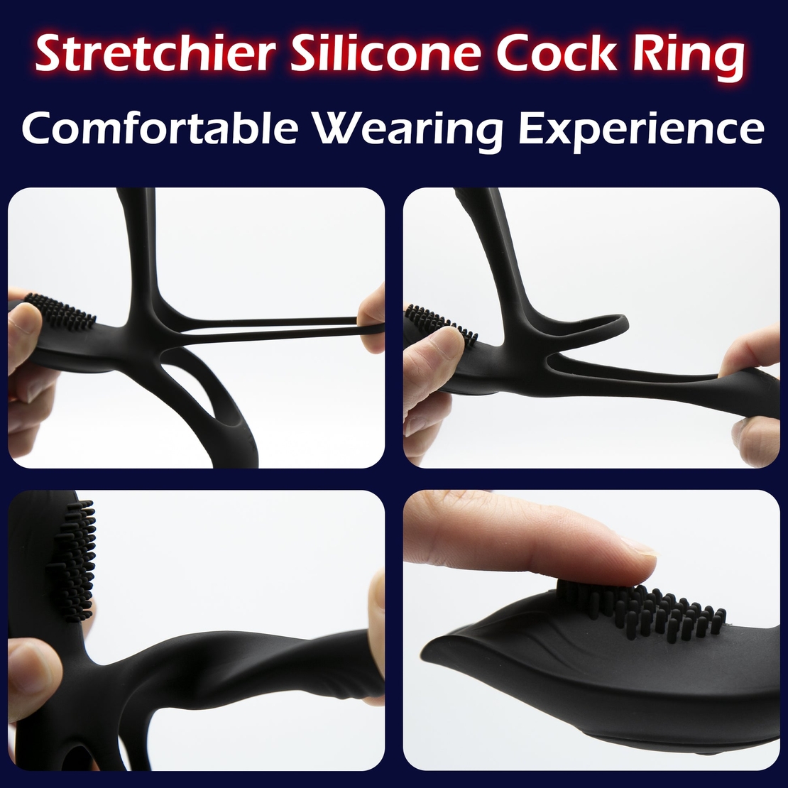 3-in-1 Remote-Controlled Penis Ring with Clitoral Stimulation – 10 Vibration Modes and IPX7 Waterproof