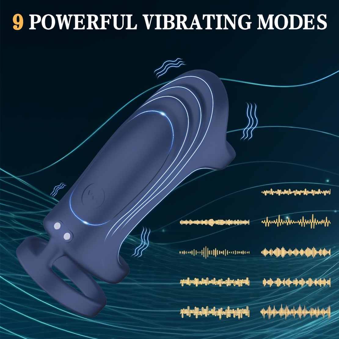 Silicone Vibrating Penis Ring with APP Bluetooth Control – 3-Ring G-Spot Stimulator for Couples