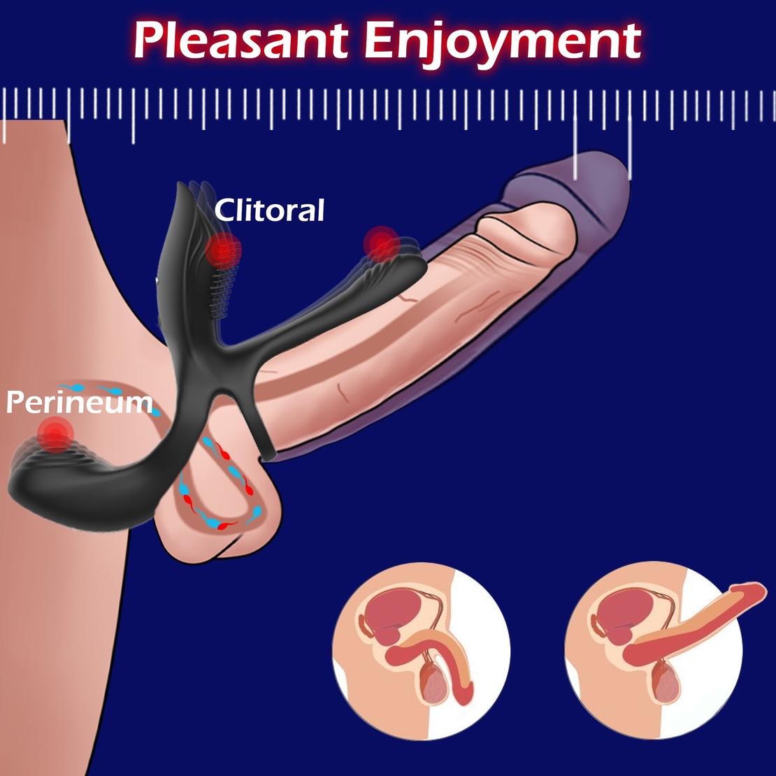 3-in-1 Remote-Controlled Penis Ring with Clitoral Stimulation – 10 Vibration Modes and IPX7 Waterproof