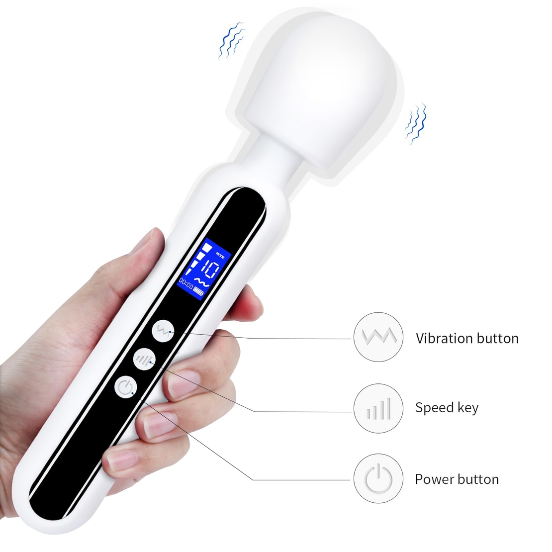 Women's Massager with LED Timer – 10 Vibration Modes and 4 Speeds