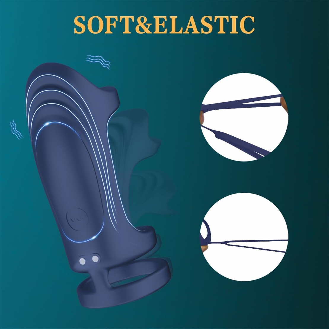 Silicone Vibrating Penis Ring with APP Bluetooth Control – 3-Ring G-Spot Stimulator for Couples