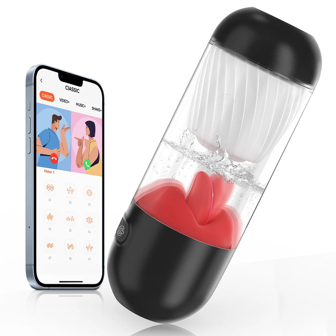 APP-Controlled 360° Tongue Stimulation Male Masturbation Cup