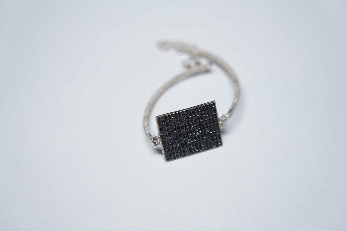 Silver Bracelet - Black mirror