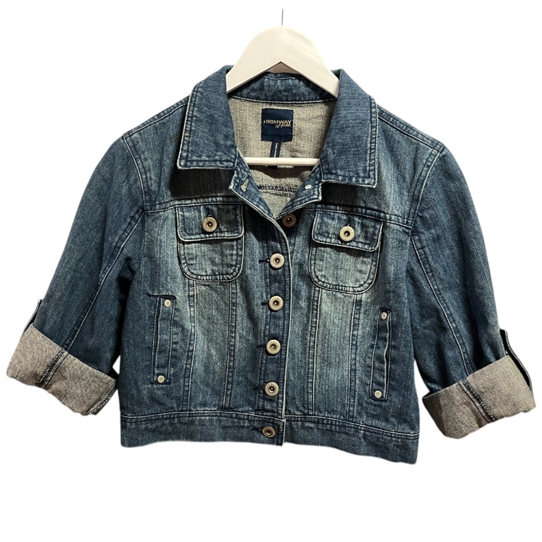 Дамско дънково кроп топ яке HIGHWAY Jeans