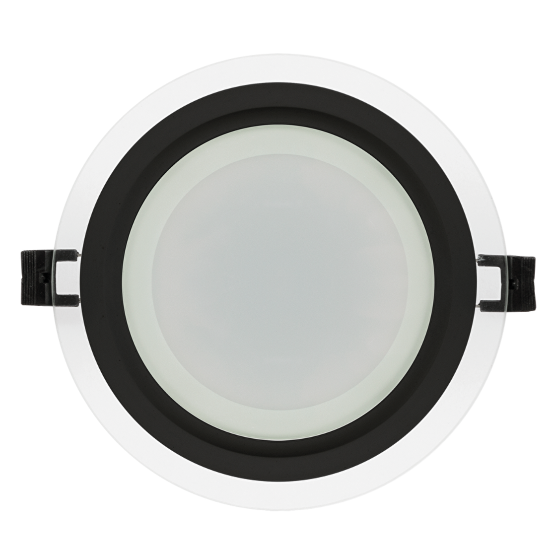 LED стъклен панел кръг IP44 черен ринг  220V-240V AC 120° 18W 4200K SMD 2835