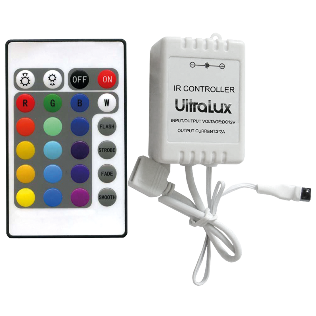 RGB контролер IR управление 24  бутона 6А  12-24V DC  72W RGB