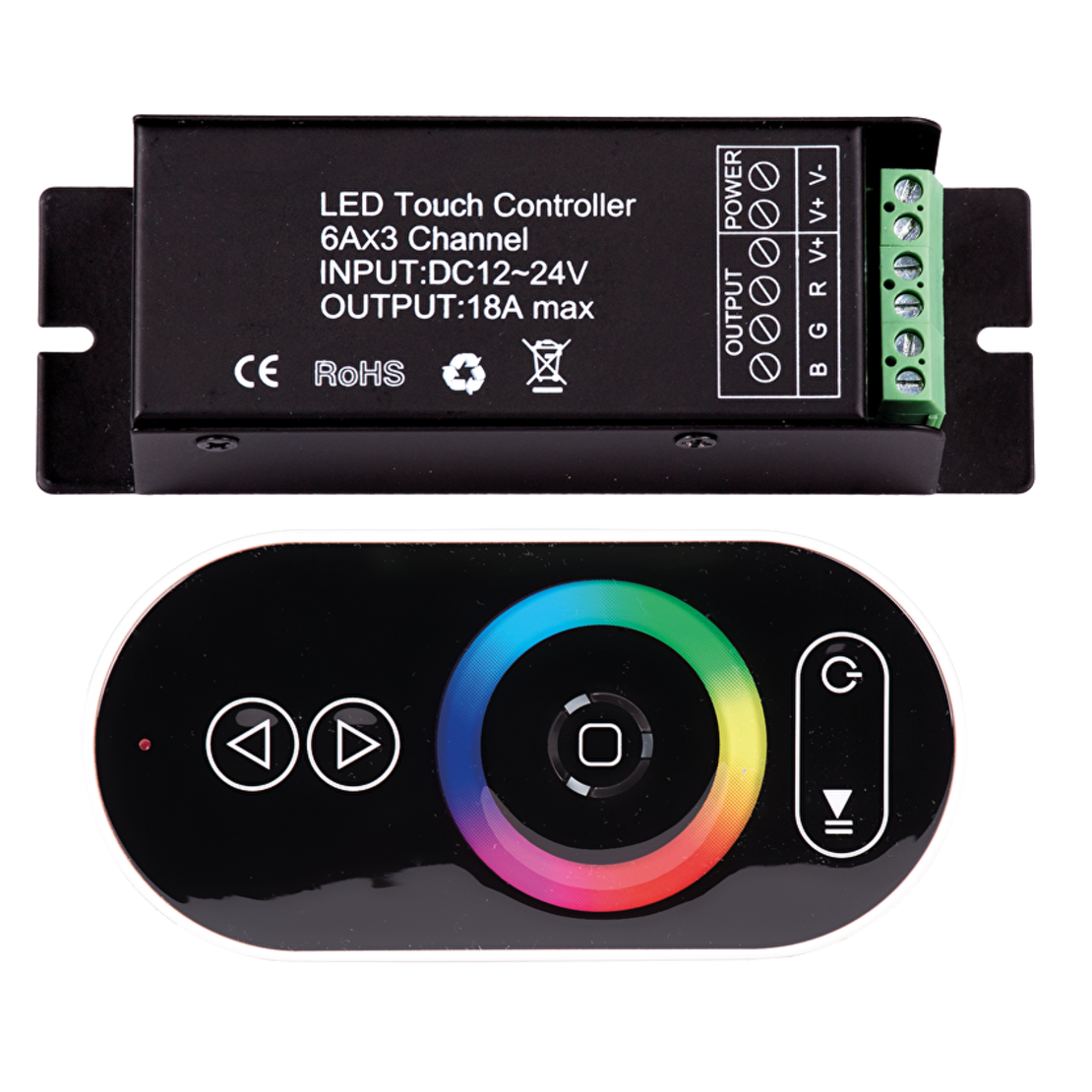 RF Touch контролер за RGB LED осветление, 18A  12-24V DC  216W